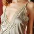 V Neck Side-slit Lace Nightdress And Panty Set