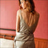 V Neck Side-slit Lace Nightdress And Panty Set