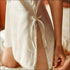 V Neck Side-slit Lace Nightdress And Panty Set
