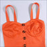 V Neck Single-breasted Cropped Camisole Casual Shorts Women Two-piece Set