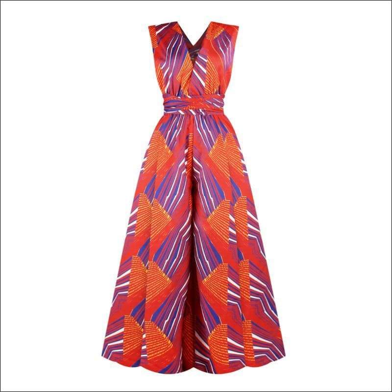 V-neck Sleeveless Lace-up Graphic Print - S / FKAB005 - 