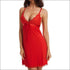 V Neck Solid Color Satin Sleep Dress