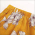 Vacation Strapless Floral Print Knotted Crop Top Loose Shorts Set