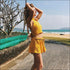 Vacation Style Halter Crop Top And Loose Lace-up Shorts Set
