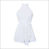 Vacation Style Halter Crop Top And Loose Lace-up Shorts Set