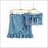 Vacation Tiny Flower Printed Strapless Stretchy Irregular Hemline Skirt