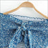Vacation Tiny Flower Printed Strapless Stretchy Irregular Hemline Skirt