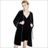 Velvet Fabric Long Sleeves Bathrobe