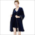 Velvet Fabric Long Sleeves Bathrobe