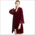 Velvet Fabric Long Sleeves Bathrobe