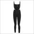 Velvet Fabric Low-cut Sleeveless Bodysuits Lace-up Tight
