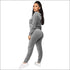 Velvet Hooded Long-sleeve Zipper Top And Sweatpants Casual Two Pieces Sets