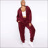 Velvet Hooded Long-sleeve Zipper Top And Sweatpants Casual Two Pieces Sets