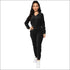 Velvet Hooded Long-sleeve Zipper Top And Sweatpants Casual Two Pieces Sets