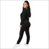 Velvet Hooded Long-sleeve Zipper Top And Sweatpants Casual Two Pieces Sets