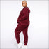 Velvet Hooded Long-sleeve Zipper Top And Sweatpants Casual Two Pieces Sets