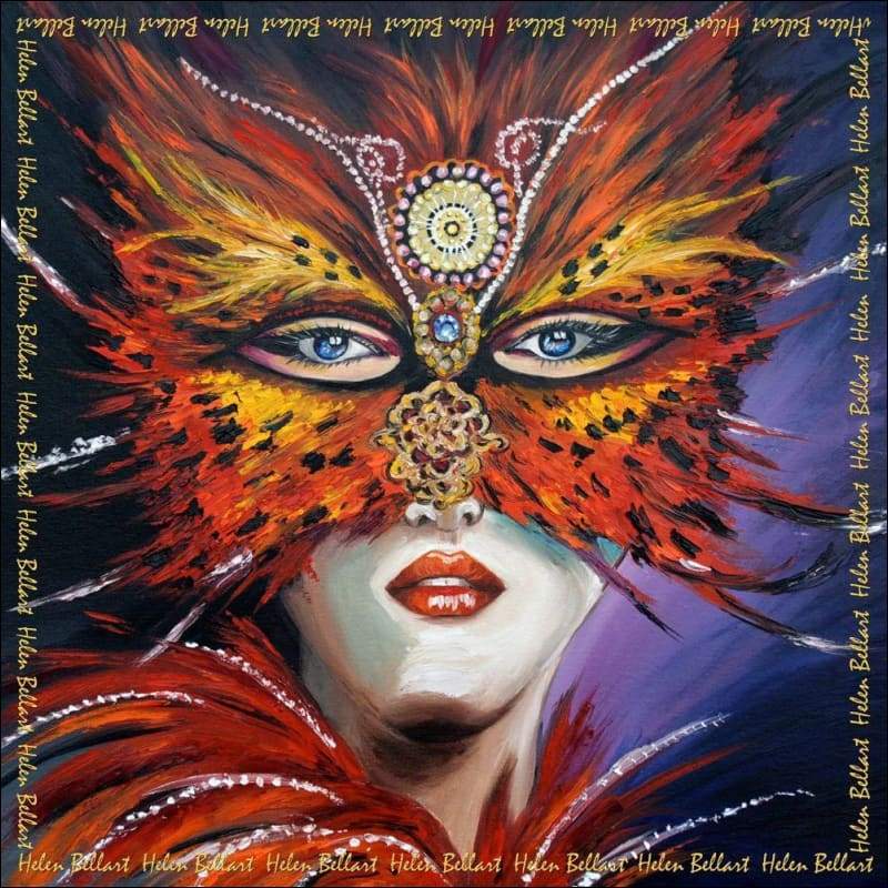 Venetian mask silk scarf 45x45 cm - Silk Scarves