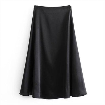 Vintage Elegant High-waisted Side Zipper Design Skirt