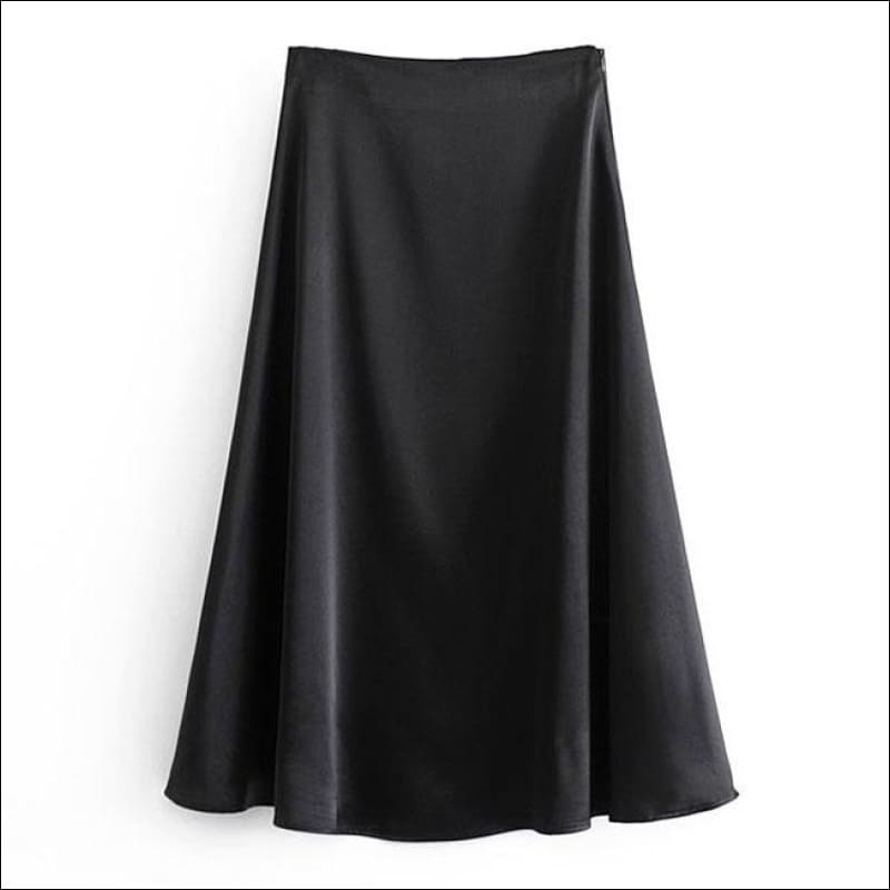 Vintage Elegant High-waisted Side Zipper Design Skirt - 