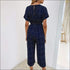Vintage Polka Dot Print Cropped Surplice Jumpsuits