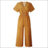Vintage Polka Dot Print Cropped Surplice Jumpsuits