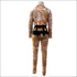 Vintage Print Lapel Long-sleeve Bodysuits Tight Pants Two-piece Set