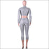 Vintage Punk Style Glitter Zipper Pattern Cropped Top Pants Two-piece Set