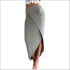 White Lace Halter Tank Tops And Grey Split Long Skirt 2Pcs Set