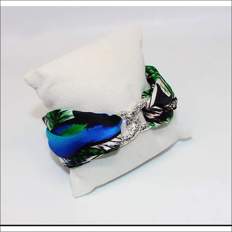 White Tiger Infinity Silk Bracelet - Silver - Bracelets