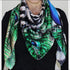 White Tiger Silk Scarf 110 x 110 cm
