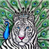 White Tiger Silk Scarf 110 x 110 cm
