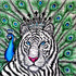 White Tiger Silk Scarf 45 x 45 cm