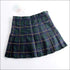 Women Elastic Plaid Print Pleated Skirt