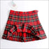 Women Elastic Plaid Print Pleated Skirt