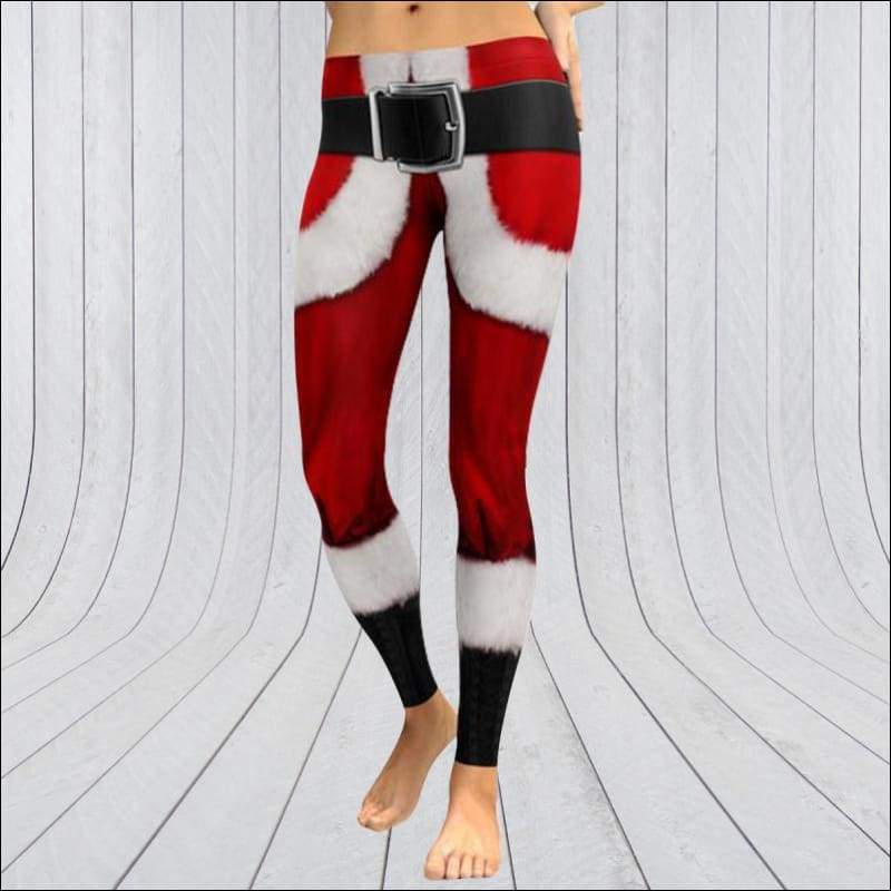 Women Fashion Christmas Pint Leggings - XS / Red - Petite 