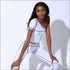 Women Oblique Shoulder Cropped T-shirt Yoga Jogger Pants Two-piece Set