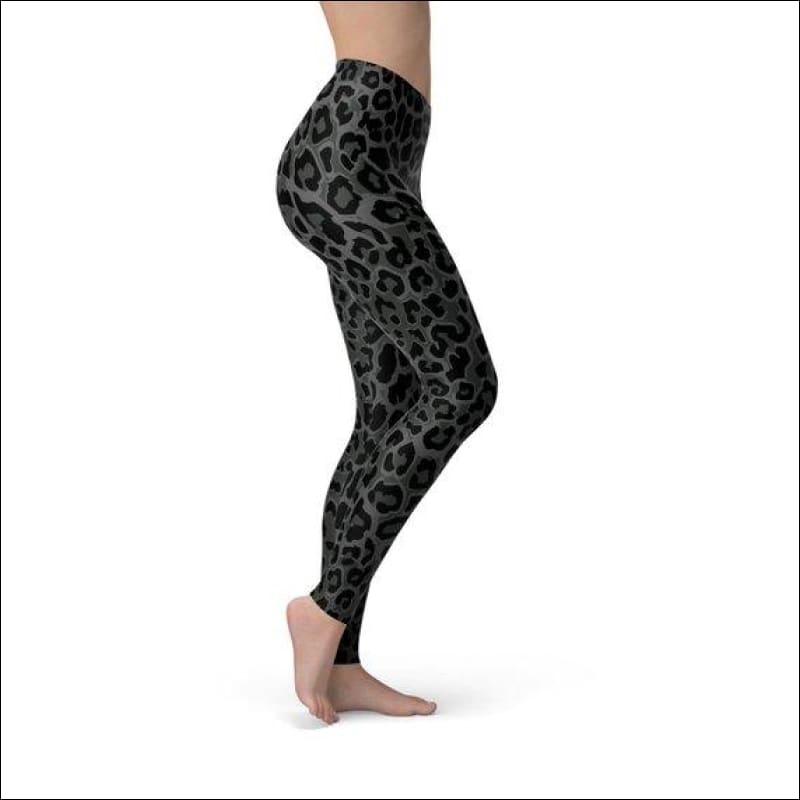 Womens Black Leopard Spots Leggings - Leggings
