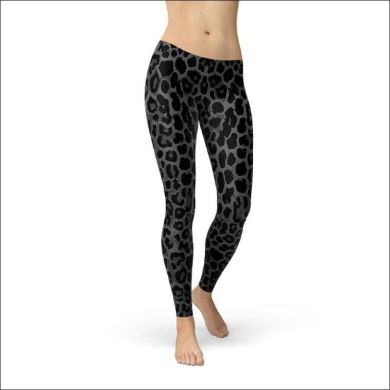Womens Black Leopard Spots Leggings - Leggings