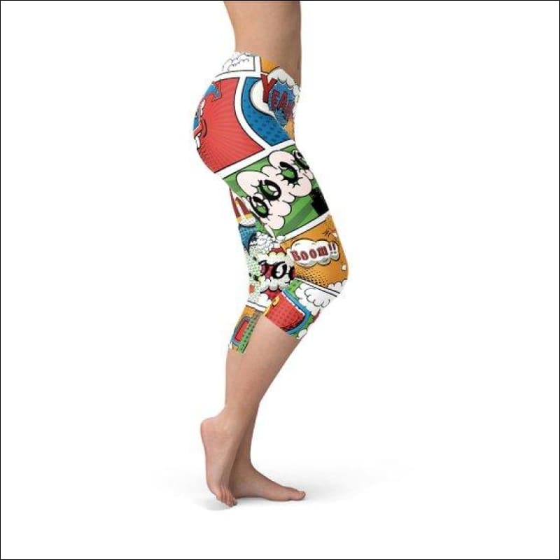 Womens Comic Book Capri Leggings - Leggings
