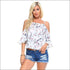 Women's Floral Shoulder Top