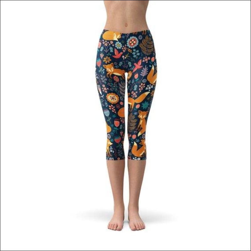 Womens Fox in the Meadows Capri Leggings - Leggings