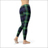 Womens Green and Blue Tartan Leggings