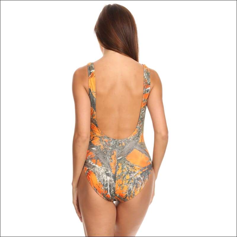Women’s Orange Camo Bikini Swimwear - Swimwear