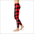 Womens Red and Black Jester Leggings