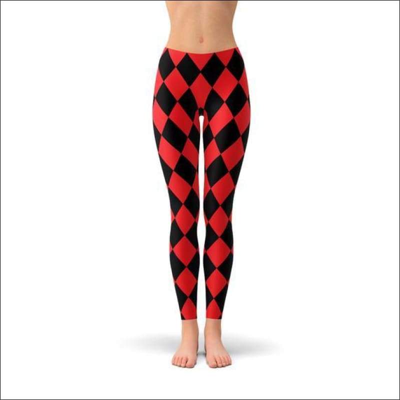 Womens Red and Black Jester Leggings - Leggings