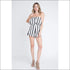 Women's Strapless Stripe Romper