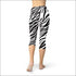 Womens Zebra Stripes Capri Leggings