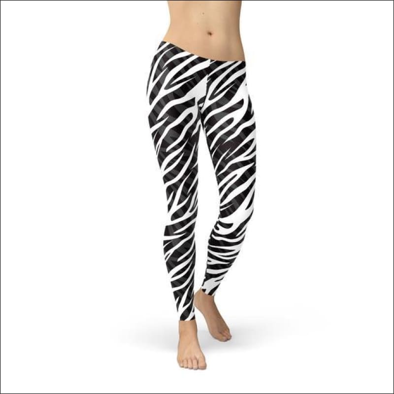 Womens Zebra Stripes Leggings - Leggings