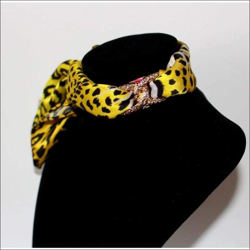 Yellow Leopard Choker Necklace - Gold - Chokers - Necklaces