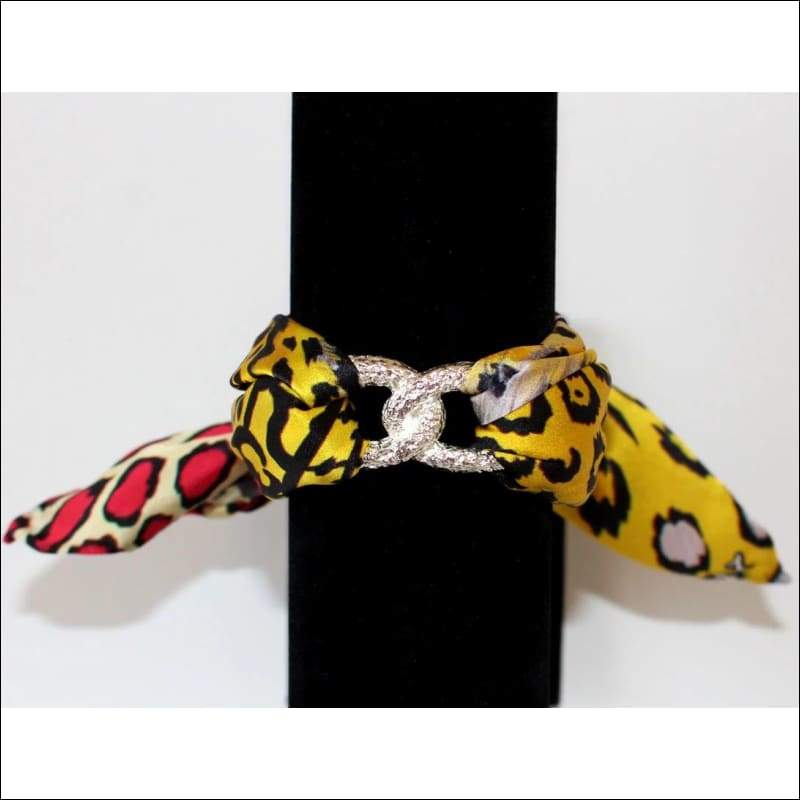 Yellow Leopard Infinity silk bracelet - Gold - Bracelets